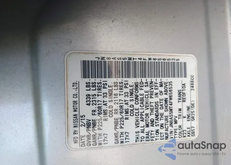 2015 Nissan Rogue Select S из США, поврежденный, VIN JN8AS5MT4FW656535